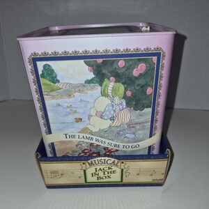 Vintage Musical Jack In The Box Toy Mary Had A Little Lamb